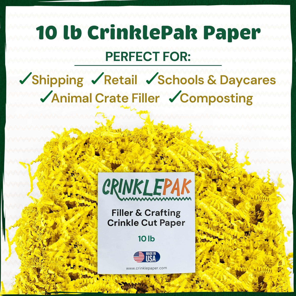 Yellow crinkle paper presentation example