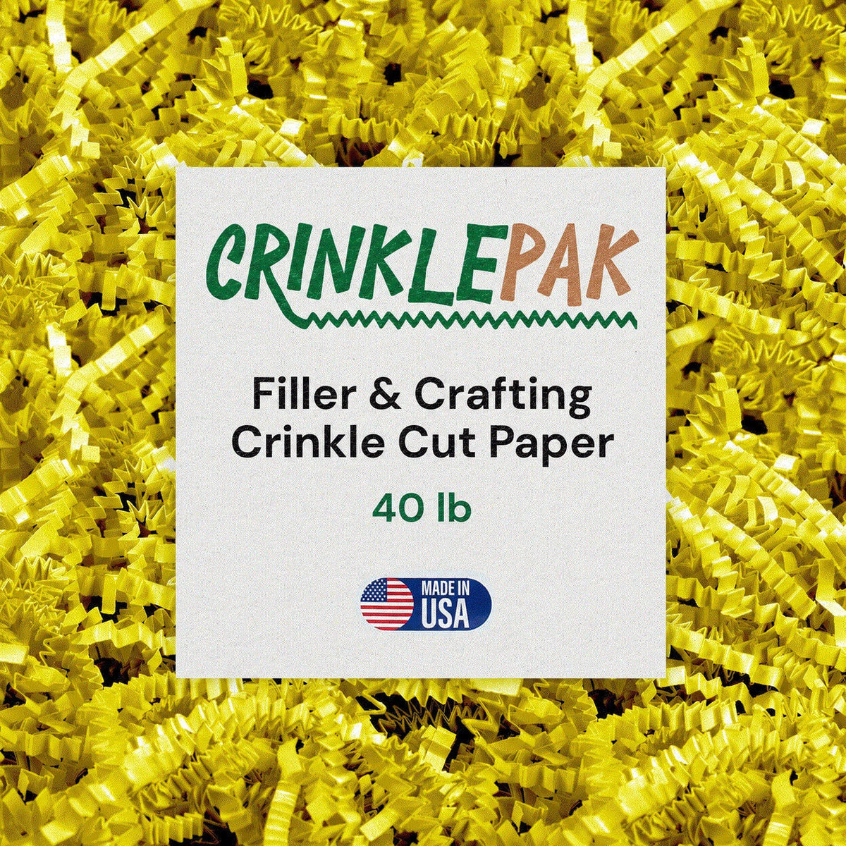 Yellow crinkle paper, 40 lb